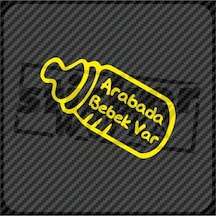 Arabada Bebek Var Hologram Sticker Sarı