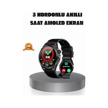 Amoled Ekranlı Smartwatch 3 Kordonlu, Atış & Uyku Takipli Akıllı Saat