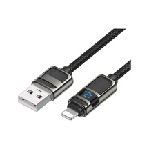 Rogfer Hoco U137 Usb'den 8 Pin'e Hat 2.4a Ekranlı Şarj Veri Kablosu, Uzunluk: 1.2m Siyah