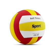 Voleybol Topu Soft Touch Yapıştırma Yumuşak Yüzey 18 Panel 5 Numa Beyaz - Kırmızı