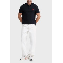 Tommy Hilfiger Logolu % 100 Pamuk Düğmeli Polo Yaka T Shirt Erkek Polo Yaka T Shirt Mw0mw43046 Dw5 Lacivert
