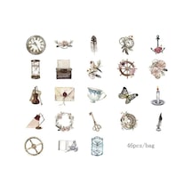 Jms 46 Adet Vintage Gotik Dekorasyon Kağıt Çıkartmalar Kawaii Etiket Engo Diğer