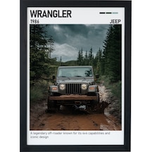 Jeep Wrangler Ahşap Çerçeveli Poster Tablo Off-road Özgürlüğü