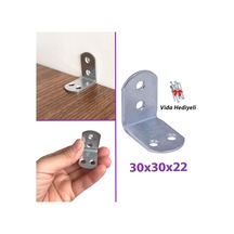 Mobilya Eşya Dolap Duvar Sabitleyici Köşe Bağlantı L Demir Gönye Deprem Güvenliği 30x30x22mm