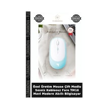 Özel Üretim Mouse Çift Modlu Sessiz Kablosuz Fare Tm16 Mavi Modern Akıllı Bilgisayar