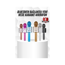 Karaoke Mikrofon Bluetooth Bağlantılı Aux Girişli Uzun Pil Ömrü Yüksek Ses Kaliteli Mh-hs3369-1611