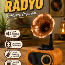 Retro Radyo Hoparlör 5w Bluetooth Usb Sd Kart Destekli Taşınabilir Nostaljik Ses Sistemi