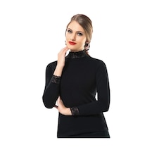 Dantelli Uzun Kol T-shirt 2936 Siyah