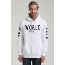 New World Polo Kapüşonlu Beyaz Slim Fit Hoodie 22fwm64035 Beyaz