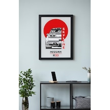 Nissan Skyline R33 Ahşap Çerçeveli Poster Tablo Jdm Spor Efsanesi