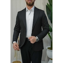 Bys Beystil Sivri Yaka Siyah Ceket 53294 - Slim Fit