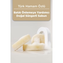 Türk Hamam Özlü Süngerli Sabun Beyaz Sabun