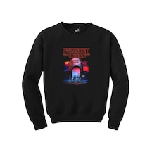Stranger Things Universal Siyah Sweatshirt