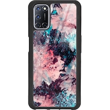 Oppo A72 Renk Patlaması Tasarımlı Glossy Telefon Kılıfı Siyah
