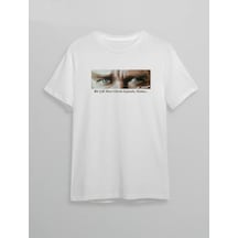 Epilons Zenda1125 10 Kasım Atatürkü Anma Günü Baskılı Oversize Bisiklet Yaka T-shirt - Beyaz Zenda478