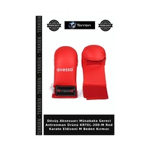 Dövüş Aksesuarı Müsabaka Gereci Antrenman Ürünü Krtel-200-m Red Karate Eldiveni M Beden Kırmızı