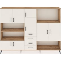 Arges Dolap 10 Raflı 4 Çekmeceli 8 Kapaklı 220x30x163 Çam-aytaşı Aytası - Atlas Çam