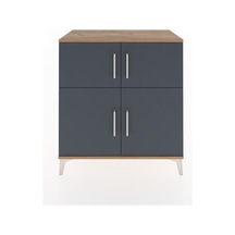 Hyperion Şifonyer Tek Raflı 4 Kapaklı 88x44x96 Çam-antrasit Çam