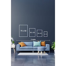 Huhuli Ahşap Çerçeveli Geometrik Tablo Huhu572