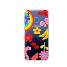 Samsung Galaxy M30 İle Uyumlu Water Color 5 Kamera Korumalı Şeffaf Kılıf Şeffaf