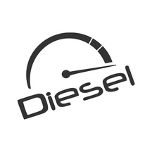 2 Adet Diesel Depo Kapağı Sticker Çıkartma 10Cmx7Cm Siyah