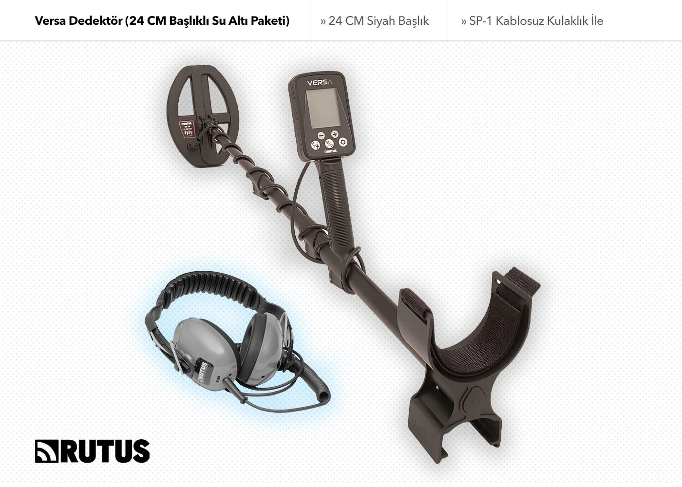 Rutus Versa Dedektör 24cm Başlıklı Su Altı Paketi İle Metal Dedektörü