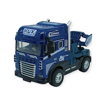 Metal Tır 1:24 - Sesli Işıklı Tır 13 Cm - Lacivert Lisinya