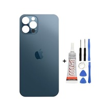 Apple Uyumlu iPhone , , 12 Pro Max Arka Kapak Cam +yapıştırıcı B700 + Tamir Seti - Mavi Mavi Renkli
