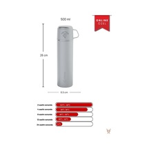 Trailmate Serisi Bardaklı 500 Ml Çelik Termos Açık Gri Trailmate Serisi Bardaklı 500 Ml Çelik Termos Açık Gri