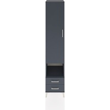 Hyperion Dolap 5 Raflı 2 Çekmeceli Tek Kapaklı 44x44x221 Antrasit-antrasit Antrasit