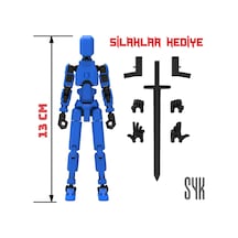 Robot 13 Dummy Mavi Siyah Tüm Eklemleri Hareketli Aksiyon Figürü Oyuncak