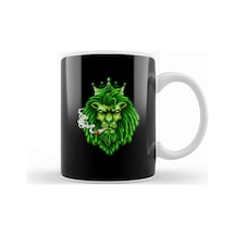 Funny Weed Marijuana Cannabis Kush Pot Green Lion Smoking Stoner Kupa Bardak Porselen Karışık