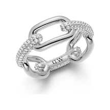 Crystal Link Ring Silver Gümüş