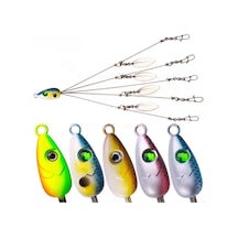 Valkyrie 5'li Alabama Rig 5 Kollu Fırdöndülü Levrek Şemsiyesi 16.8g 22cm Spinner Kaşıklı Sahte Yem Sistemi