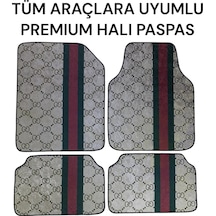 Premıum Oto Halı Paspas Desenli Unıversal Her Araca Uyumlu Gucccı Krem