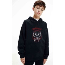 Motörhead Logo Rock Metal Müzik Baskılı Unisex Çocuk Sweatshirt Siyah