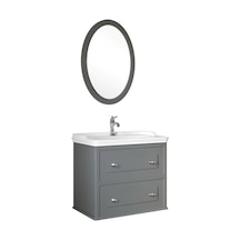 Kale Miro 80 Cm Mat Gri Banyo Dolabı Takımı