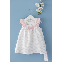 Babymod Kız Bebek Elbise Çiçek Desenli Fiyonklu Bebek Elbise 001