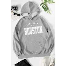 Uyguntarz Unisex Houston Baskılı Sweatshirt Gri
