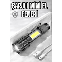El Feneri Led Usb Şarjlı Zoom Mini Led Işık Acil Durum Feneri Çok Renkli
