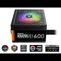 Gamdıas Kratos E1-600, 600w, Rgb, Gamıng, Atx, Power Supply Psu