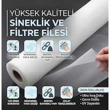 50x60 Antialerjik Filtreli Sineklik - Polen, Toz Ve Haşere Engelleyici Pencere/kapı - Ultra İnce Gözenekli Filtre