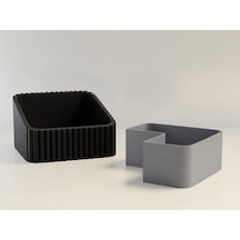 Gees Global 3d Baskı Fıstık Kasesi - Çift Hazneli Kabuk Ayırıcı Sunum Kasesi - Siyah Gri Gbzs Siyah - Gri