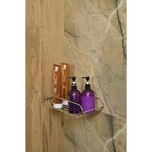 Silver Oval Köşeli Sabunluk /düzenleyici / Şampuanlık / Metal /paslanmaz/askı / Banyo Aksesuarı Gümüş