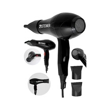 Alman 3600 Watt Profesyonel Saç Kurutma Makinesi Fön Makinesi Ac Motor Ms-9001 Siyah + 2 Adet Başlık