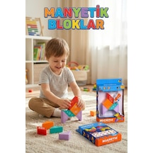 6 Parça - Manyetik Bloklar Yapı Blokları Eğitici 3 Boyutlu Zeka Ve Akıl Oyunu - Mıknatıslı Tangram Puzzle