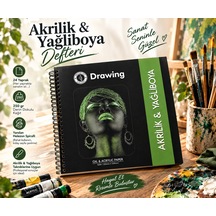 Akrilik & Yağlı Boya Çizim Defteri 20x20 Cm 250 Gr Derin Dokulu 24 Yaprak 48 Sayfa
