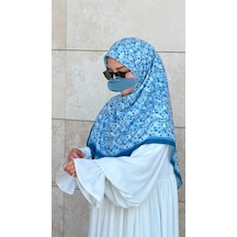 Qalortex Scarf Meyra Desen B.boy Eşarp - İndigo indigo