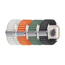 Watch 10 46mm Uyumlu Zore Krd-123 Naylon Kumaş Hasır Örgülü Kordon-beyaz