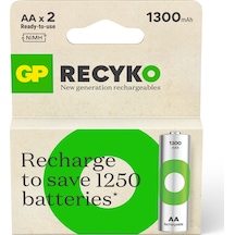 GP ReCyko 130AAHC 1300 Serisi 1300 mAh AA Ni-MH Şarj Edilebilir Kalem Pil 2'li